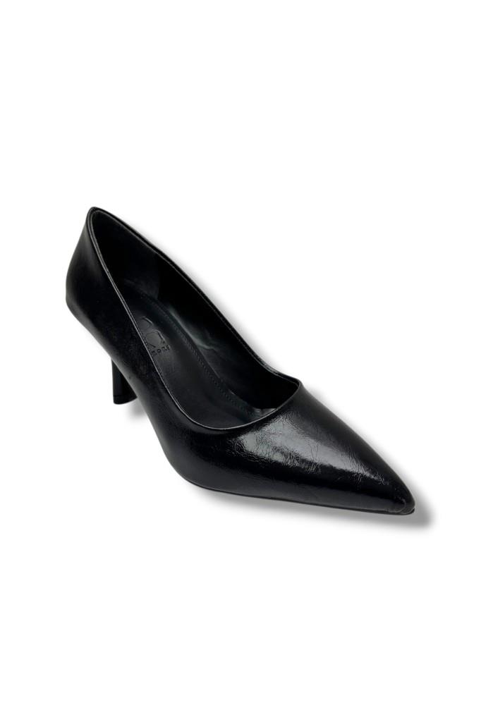 C-Shoes 3149-26 Kırışık Rugan Deri Orta Boy İnce Topuk Kadın Stiletto