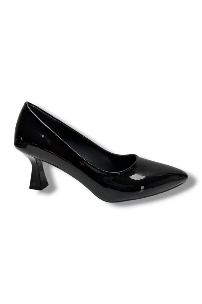 C-Shoes 349-26 Rugan Deri Orta Boy Topuklu Kadın Stiletto