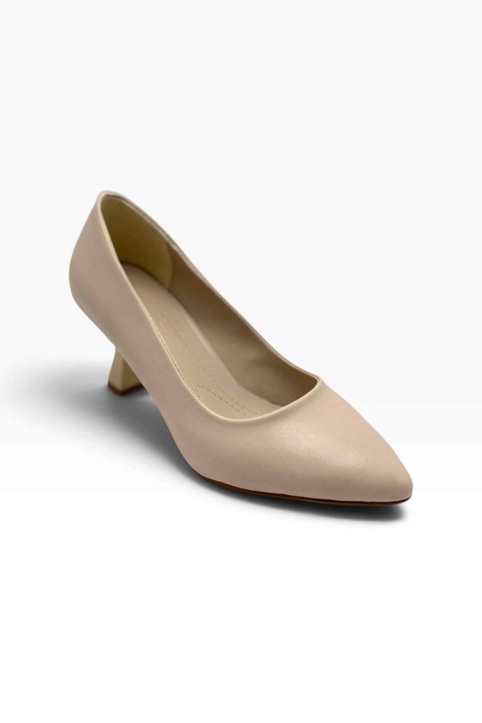 C-Shoes BJ249-26 Cilt Deri Orta Boy Topuklu Kadın Stiletto
