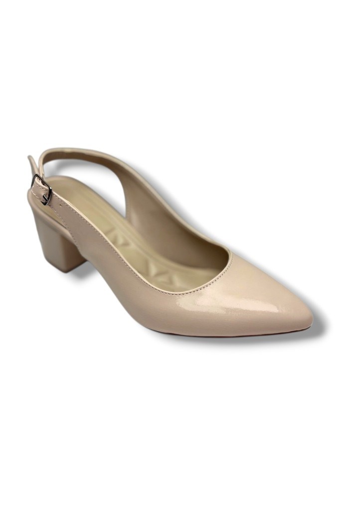 C-Shoes CV100-26 Cilt Sivri Burun Kalın Topuklu Kadın Ayakkabı(6cm)