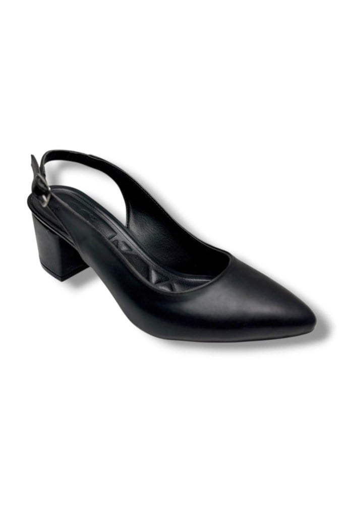 C-Shoes CV100-26 Cilt Sivri Burun Kalın Topuklu Kadın Ayakkabı(6cm)