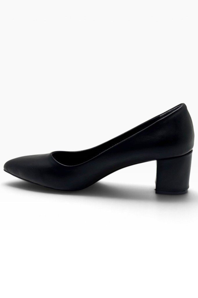 C-Shoes CV100-27 Cilt Deri Sivri Burun Kalın Topuklu Kadın Ayakkabı(6cm) 41-42