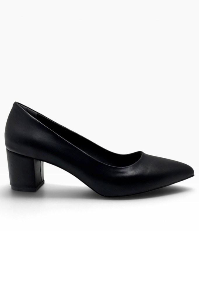 C-Shoes CV100-27 Cilt Deri Sivri Burun Kalın Topuklu Kadın Ayakkabı(6cm) 41-42