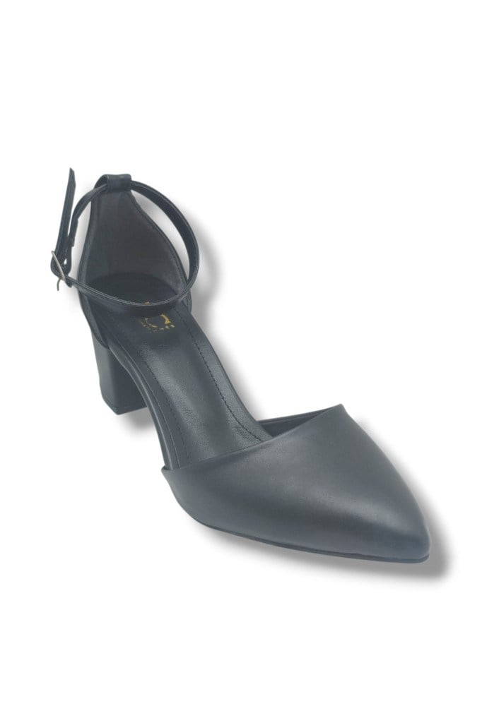 C-Shoes CV104-26 Cilt Sivri Burun Kalın Topuklu Karnıyarık Kadın Ayakkabı(6cm) 41-42