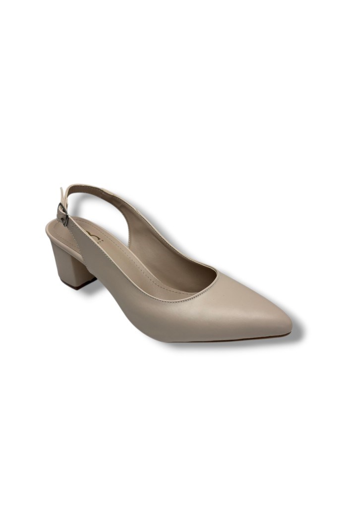 C-Shoes CV110-25 Cilt Sivri Burun Kalın Topuk Arkası Açık Kadın Ayakkabı 41-42