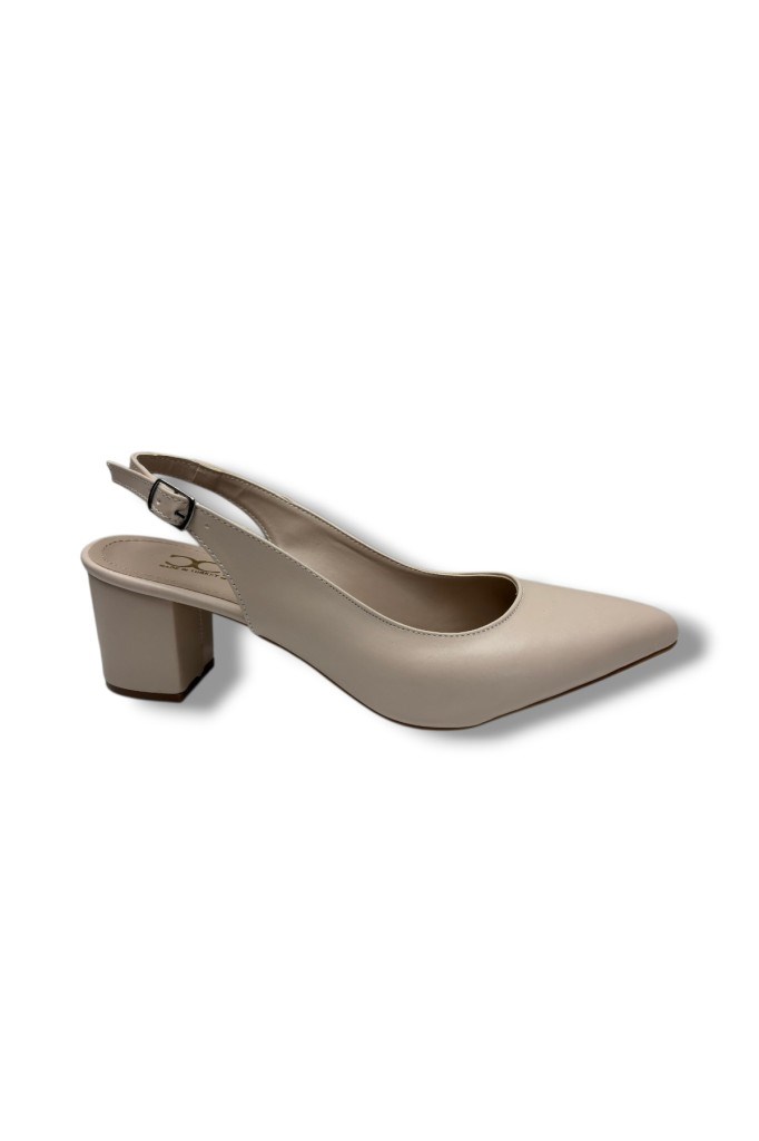 C-Shoes CV110-25 Cilt Sivri Burun Kalın Topuk Arkası Açık Kadın Ayakkabı 41-42