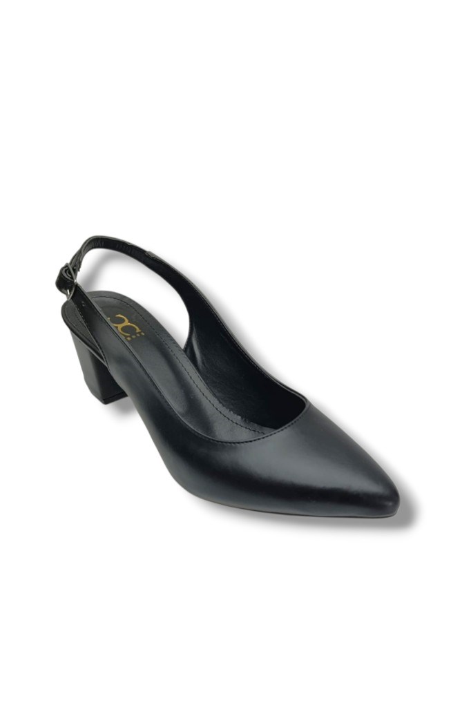 C-Shoes CV110-25 Cilt Sivri Burun Kalın Topuk Arkası Açık Kadın Ayakkabı 41-42