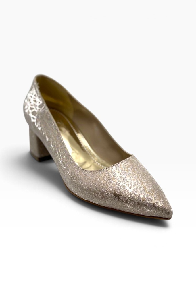 C-Shoes LH1000-26 Simli Aynalı Kalın Topuklu Kadın Ayakkabı(6cm) 41-42
