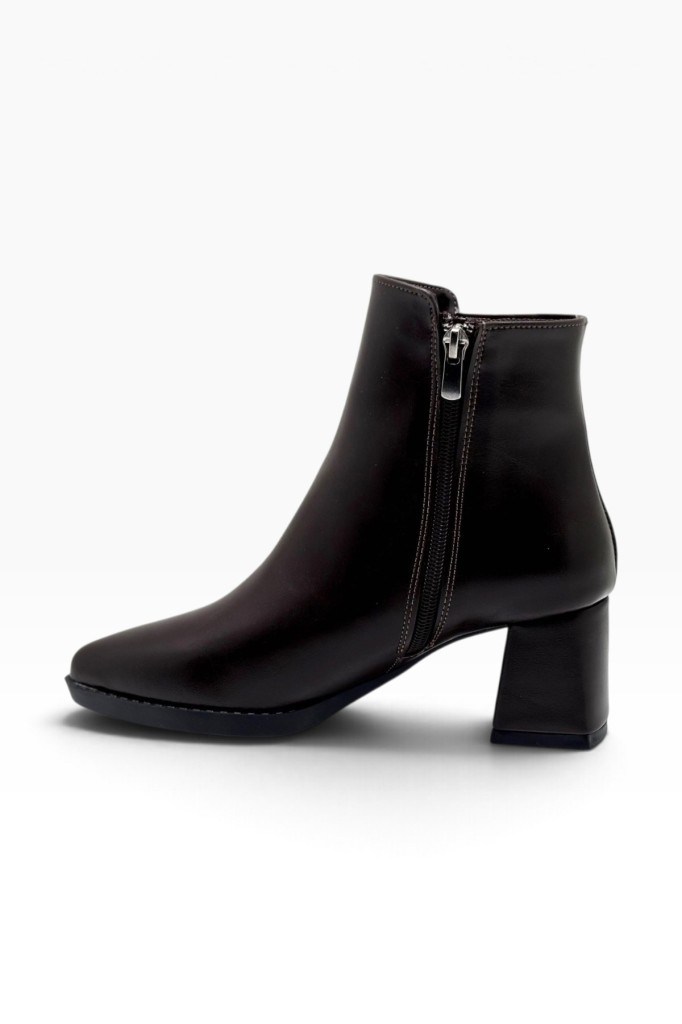 C-Shoes NB700-27 Sıvama Deri Kalın Topuklu Kadın Bot(6,5cm)