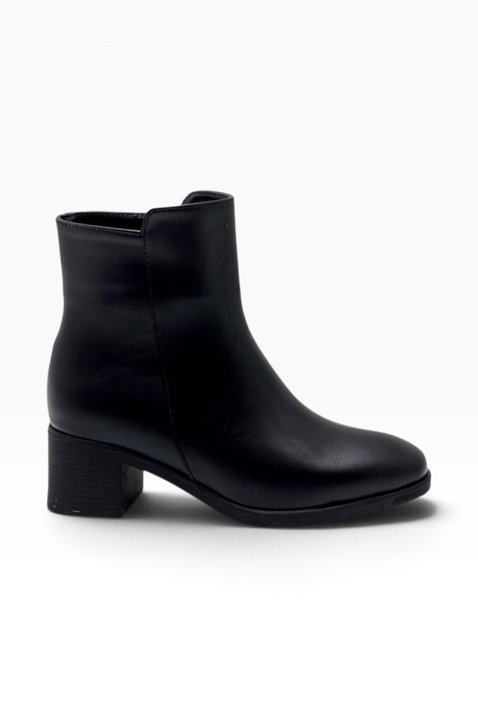 C-Shoes SL1100-27 Cilt Deri Kalın Topuklu Kadın Bot(5cm)