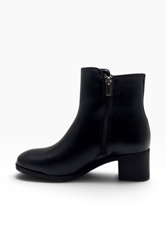 C-Shoes SL1100-27 Cilt Deri Kalın Topuklu Kadın Bot(5cm)
