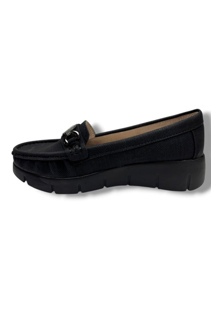 C-Shoes SL420-26 Baskı Kot Deri V Toka Comfort Kadın Ayakkabı
