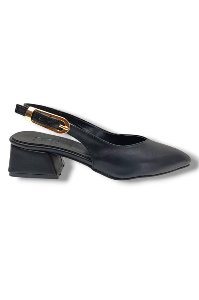 C-Shoes SY300-26 Cilt Arkası Açık Kare Topuk Kadın Ayakkabı