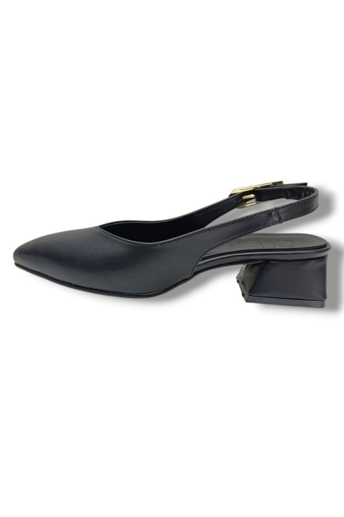C-Shoes SY300-26 Cilt Arkası Açık Kare Topuk Kadın Ayakkabı