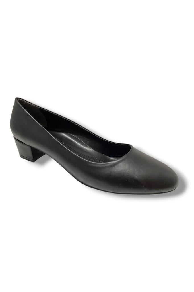 C-Shoes TR30-25 Deri Oval Burun Kalın Topuklu Kadın Ayakkabı 41-42