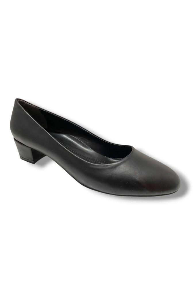 C-Shoes TR30-25 Deri Oval Burun Kalın Topuklu Kadın Ayakkabı 41-42