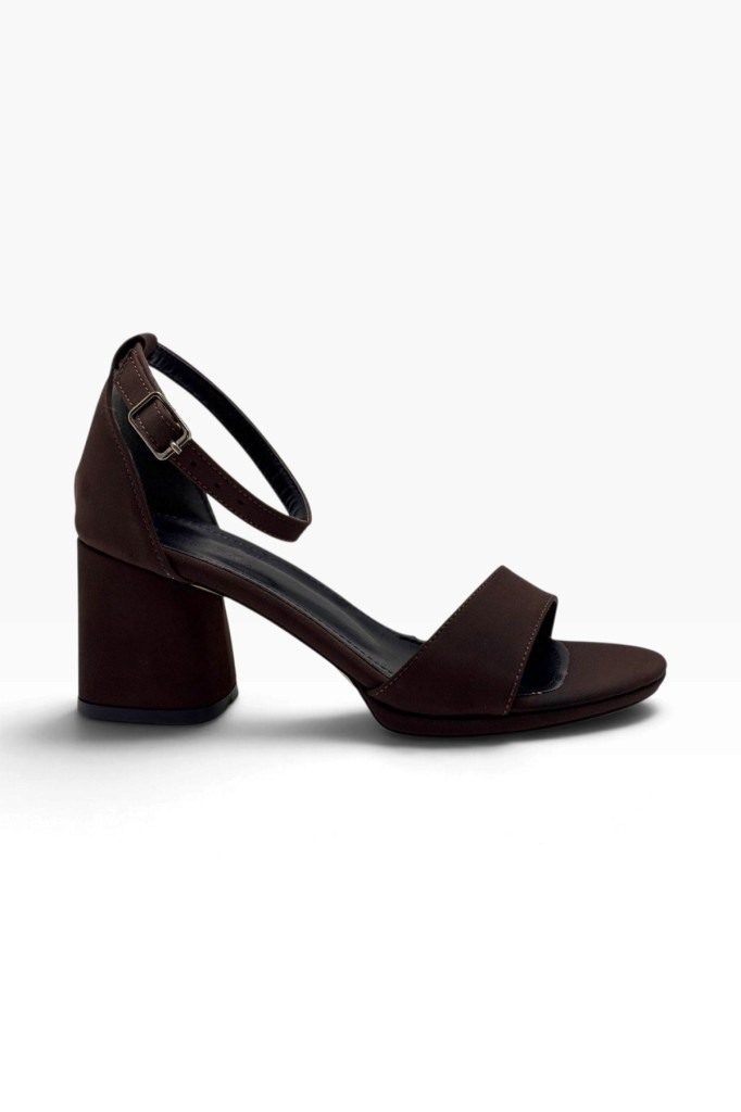 C-Shoes VM307-26 Saten Tek Bant Kalın Topuk Kadın Sandalet