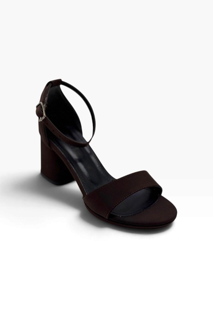 C-Shoes VM307-26 Saten Tek Bant Kalın Topuk Kadın Sandalet