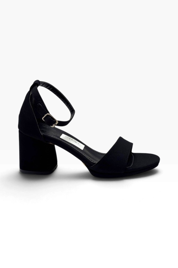 C-Shoes VM307-26 Saten Tek Bant Kalın Topuk Kadın Sandalet