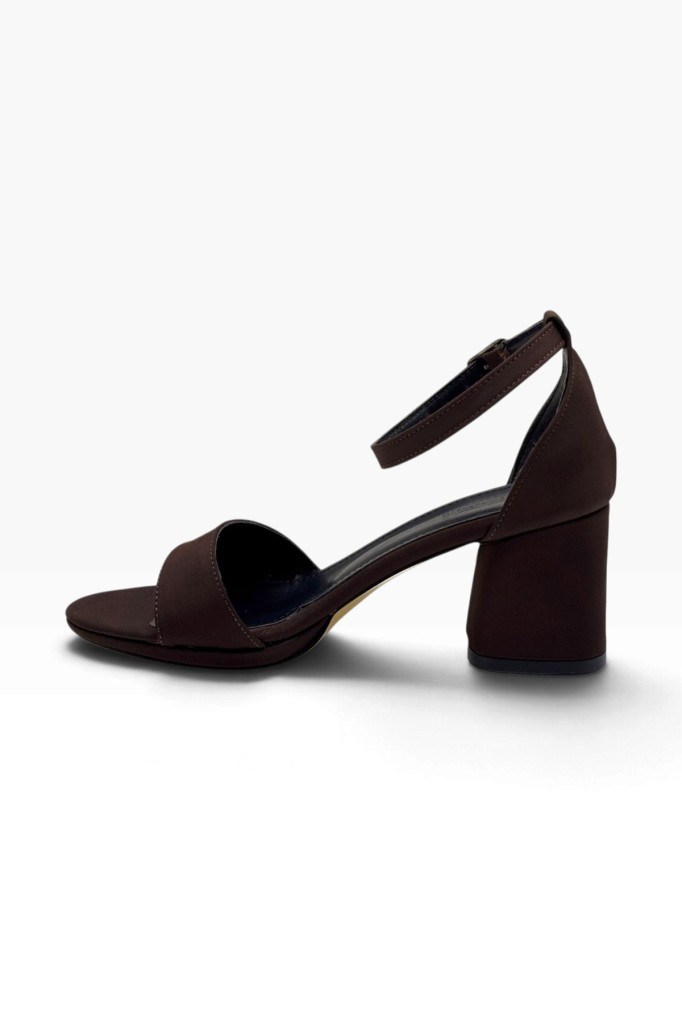 C-Shoes VM307-26 Saten Tek Bant Kalın Topuk Kadın Sandalet