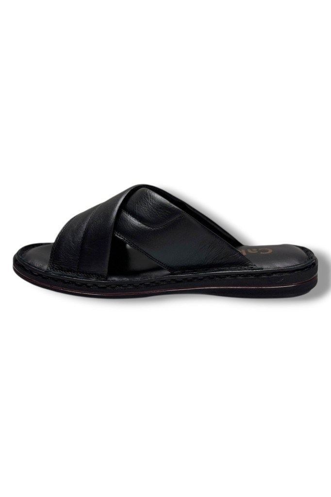 Cakgo 170-26 Hakiki Deri Ultra Soft Çapraz Bant Anatomik Erkek Terlik 40-47