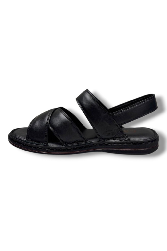 Cakgo 216-26 Hakiki Deri Ultra Soft Çapraz Bant Anatomik Erkek Sandalet 40-47