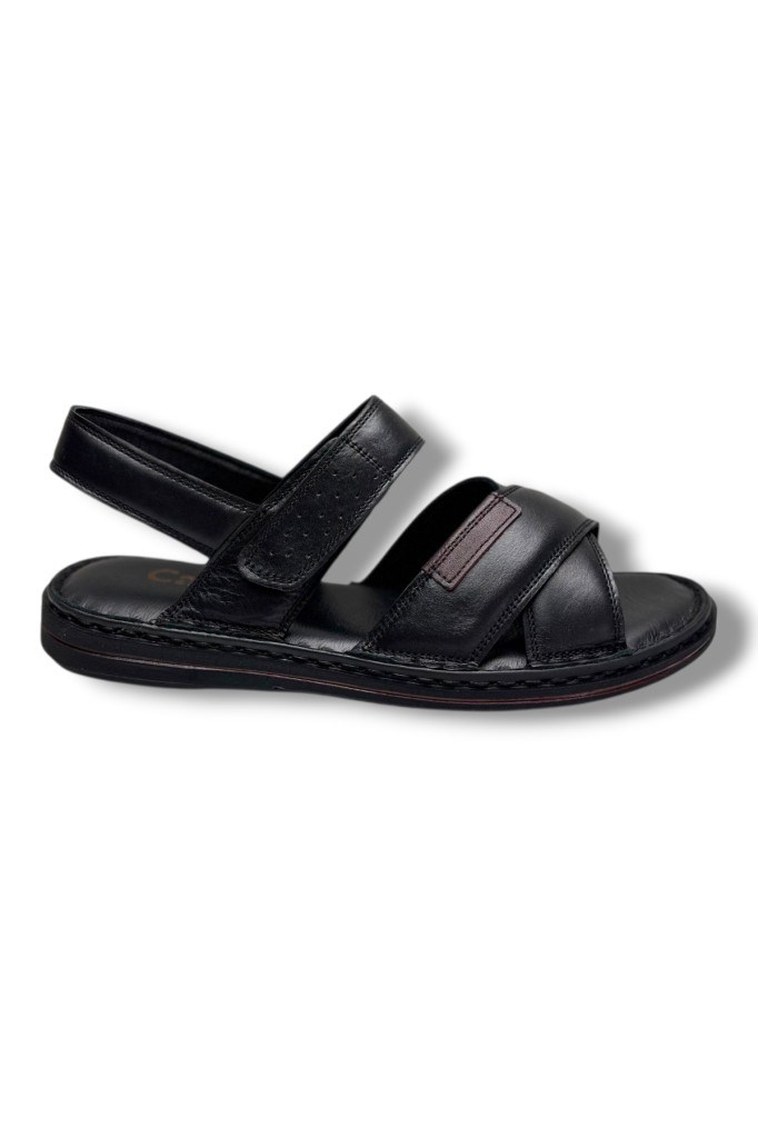 Cakgo 216-26 Hakiki Deri Ultra Soft Çapraz Bant Anatomik Erkek Sandalet 40-47