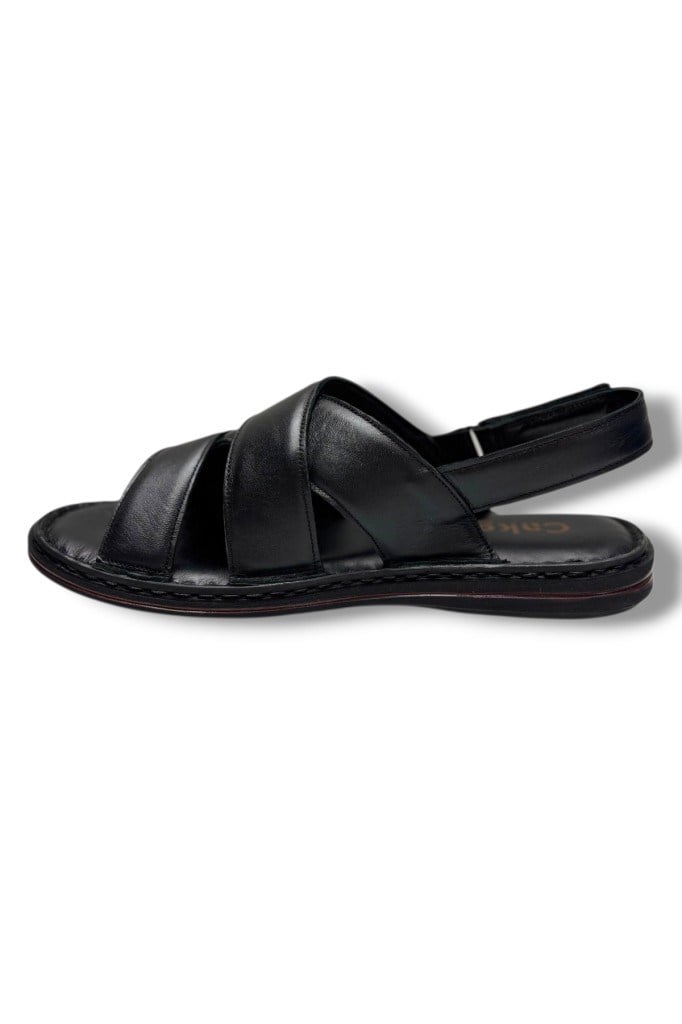 Cakgo 241-26 Hakiki Deri Ultra Soft Çapraz Bant Anatomik Erkek Sandalet