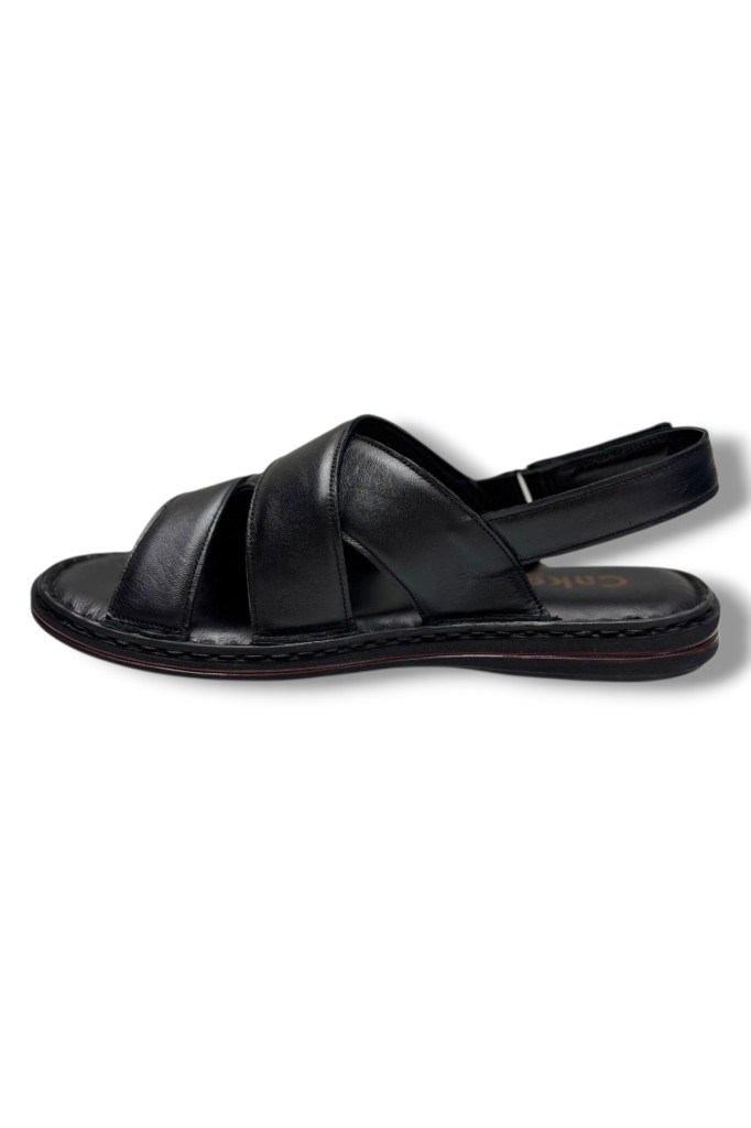 Cakgo 241-26 Hakiki Deri Ultra Soft Çapraz Bant Anatomik Erkek Sandalet
