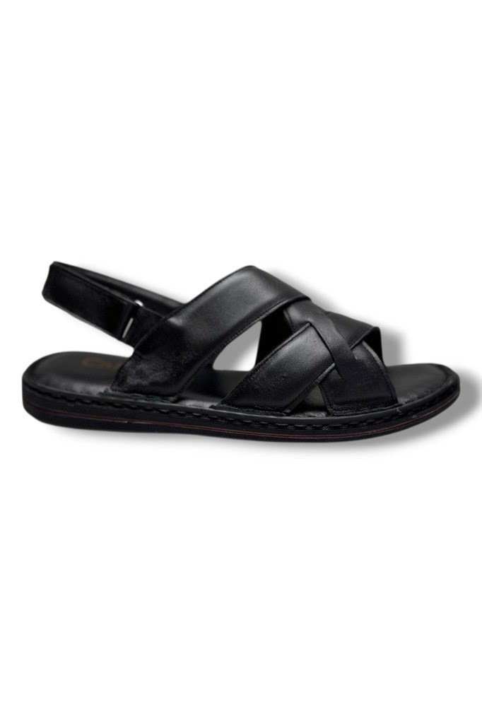 Cakgo 241-26 Hakiki Deri Ultra Soft Çapraz Bant Anatomik Erkek Sandalet