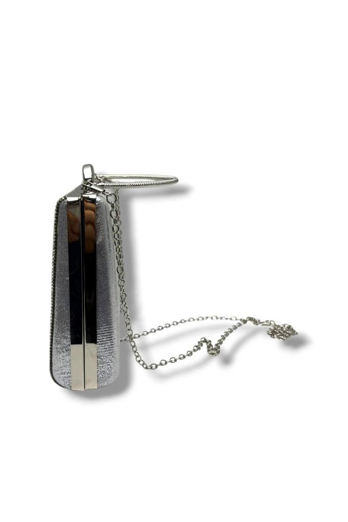 Cakgo 358-26 Simli Kumaş Taşlı Çelik Kasa Abiye Çanta