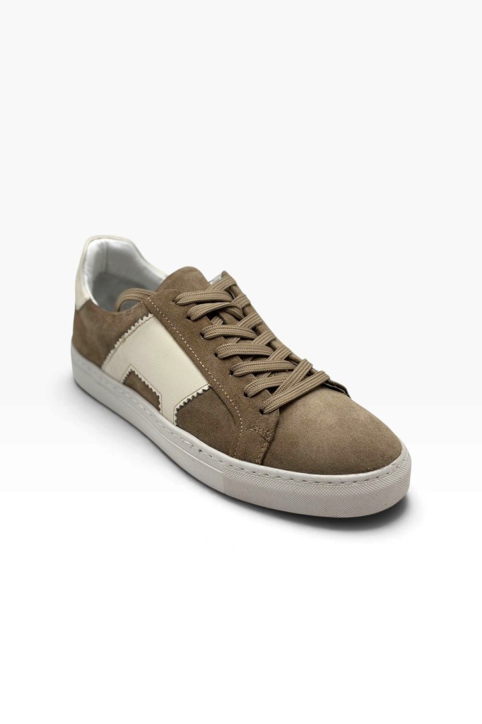 Cakgo 560-26 Hakiki Süet Deri Anatomik Taban Erkek Sneaker Kum Beyaz