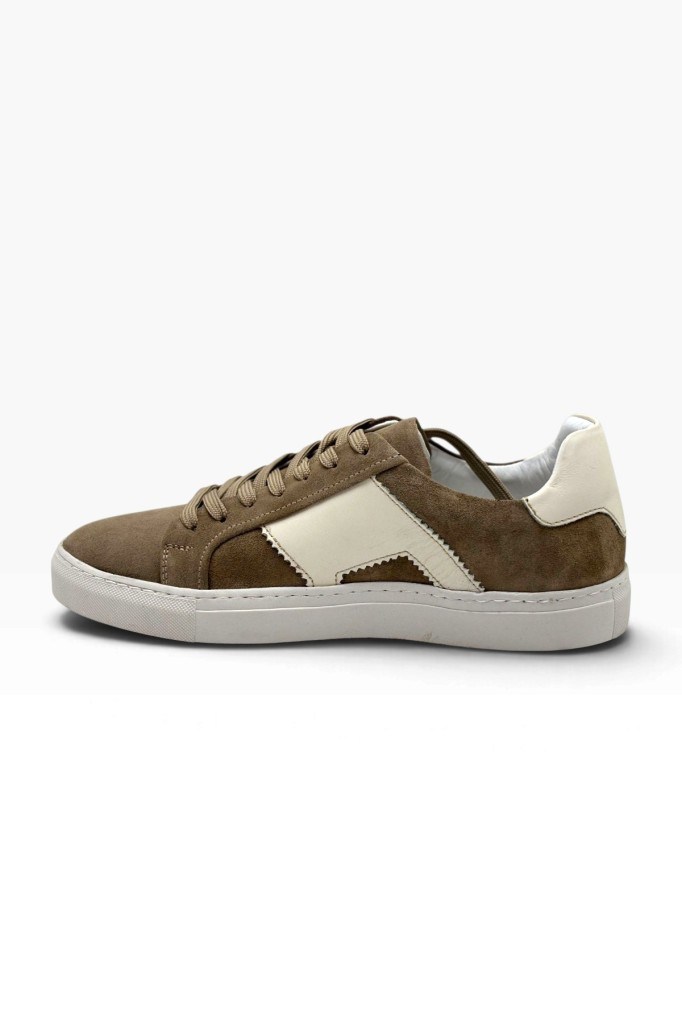Cakgo 560-26 Hakiki Süet Deri Anatomik Taban Erkek Sneaker Kum Beyaz