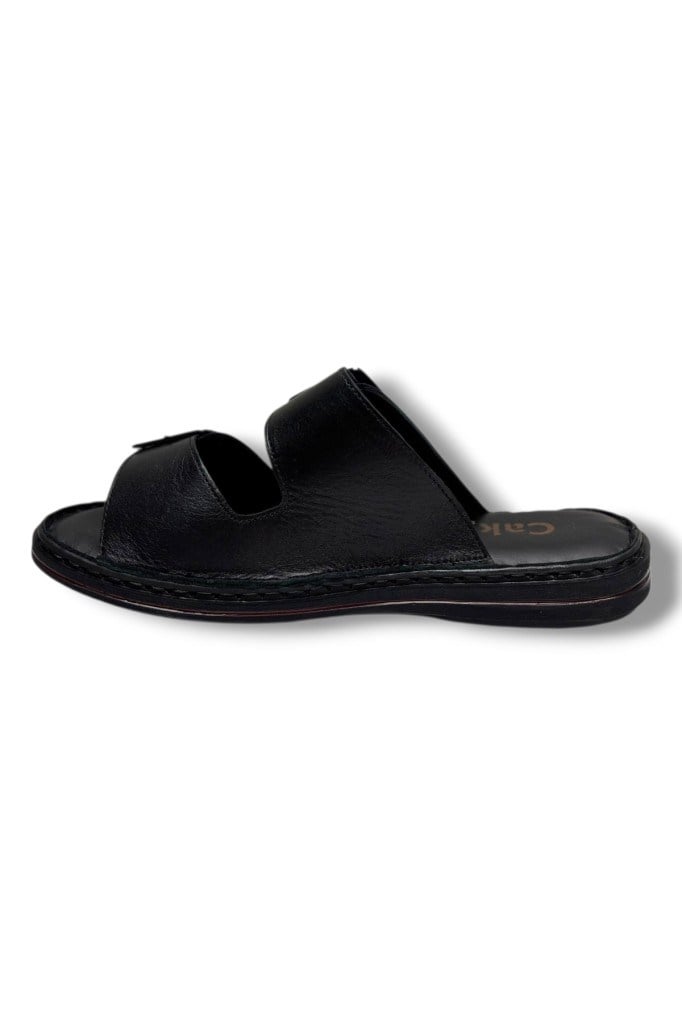 Cakgo 602-26 Hakiki Deri Ultra Soft Çift Tokalı Anatomik Erkek Terlik 40-47