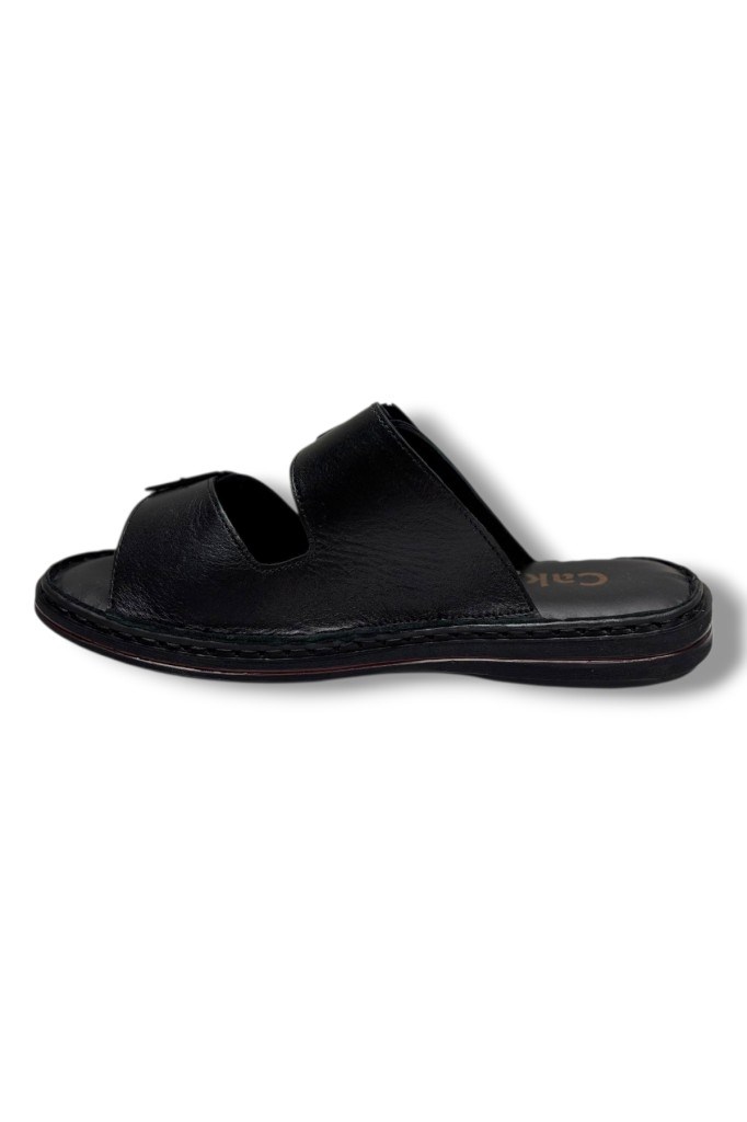 Cakgo 602-26 Hakiki Deri Ultra Soft Çift Tokalı Anatomik Erkek Terlik 40-47