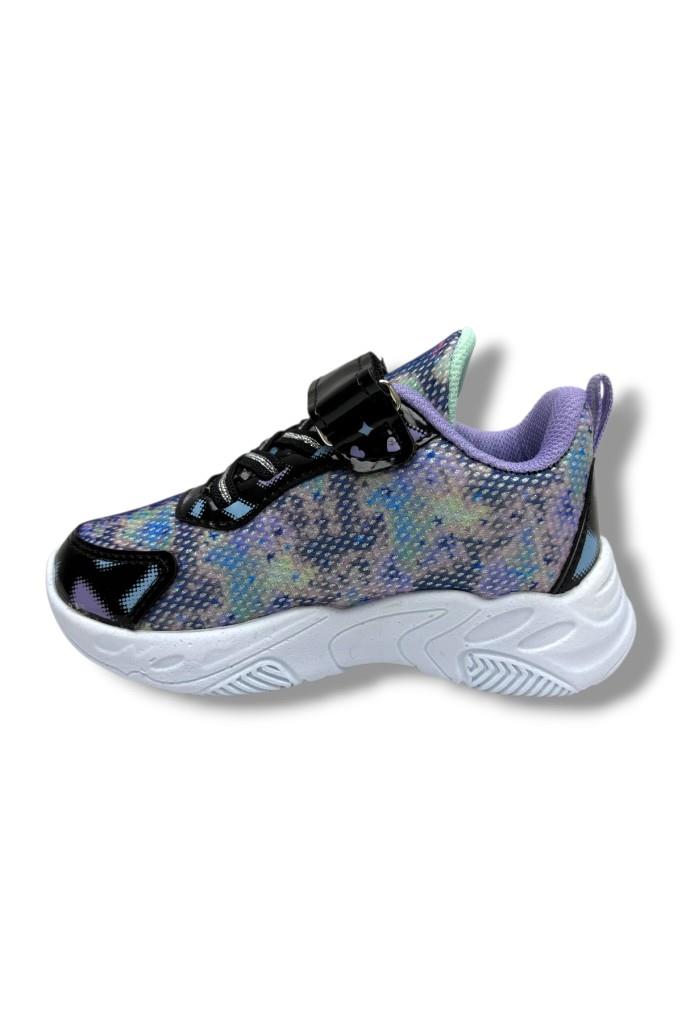 Cakgo Kuromi 724-26 Anorak Parlak Deri Anatomik Kız Çocuk Sneaker Siyah Lİla 26-30