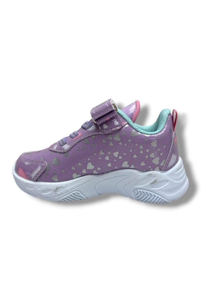 Cakgo Kuromi 725-26 Simli Parlak Deri Anatomik Kız Çocuk Sneaker Lİla Pembe 26-30