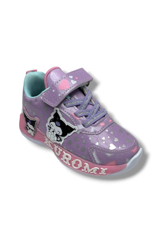 Cakgo Kuromi 725-26 Simli Parlak Deri Anatomik Kız Çocuk Sneaker Lİla Pembe 26-30