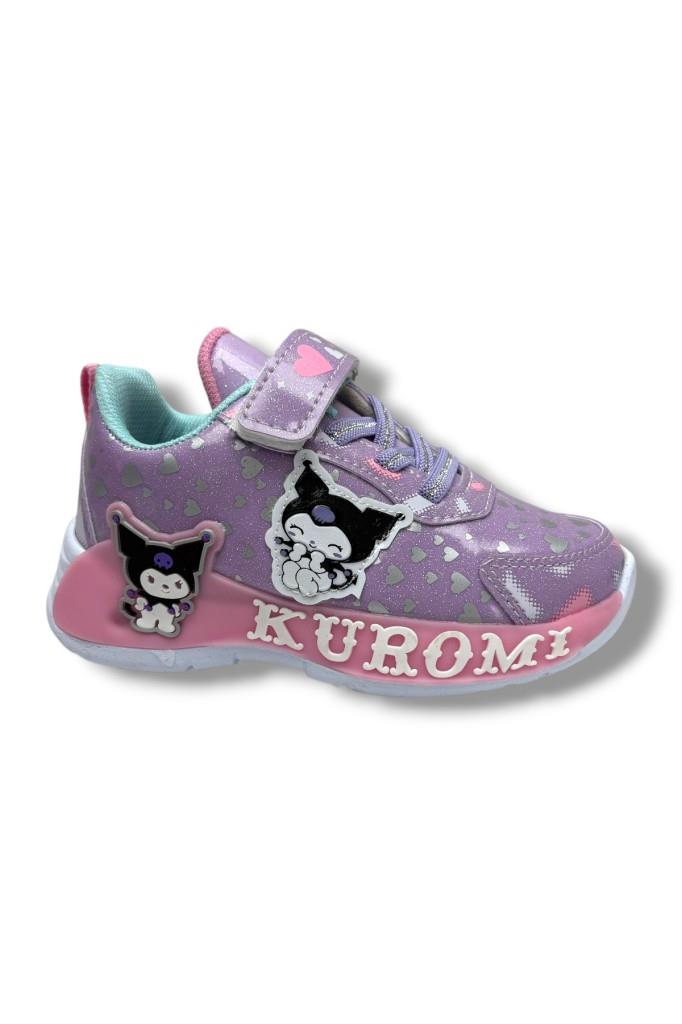 Cakgo Kuromi 725-26 Simli Parlak Deri Anatomik Kız Çocuk Sneaker Lİla Pembe 26-30