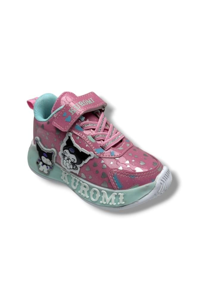 Cakgo Kuromi 725-26 Simli Parlak Deri Anatomik Kız Çocuk Sneaker Pembe Yeşil 22-25