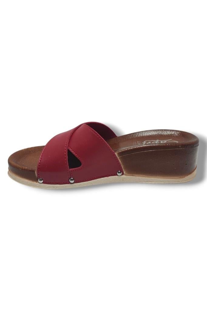 Capri 9002-25 Deri Çapraz Bant Capri Tokalı Kadın Terlik