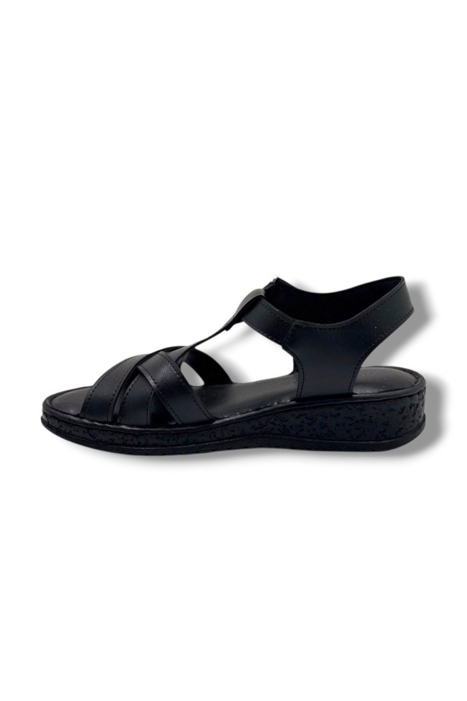 Caprito SD011-26 Cilt Çapraz Bant Anatomik Dolgu Taban Kadın Sandalet