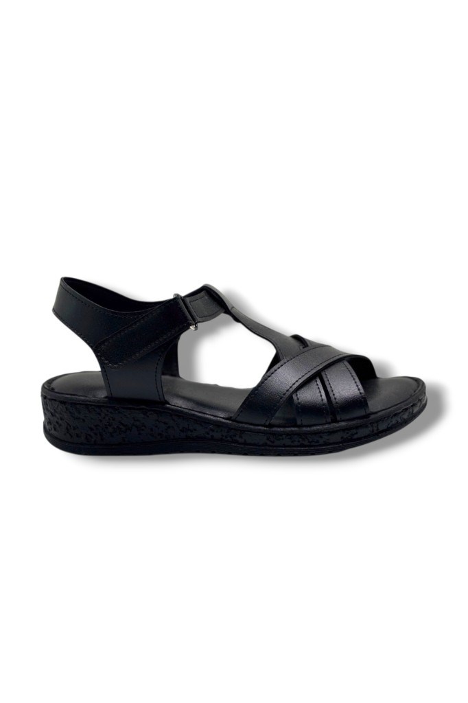 Caprito SD011-26 Cilt Çapraz Bant Anatomik Dolgu Taban Kadın Sandalet