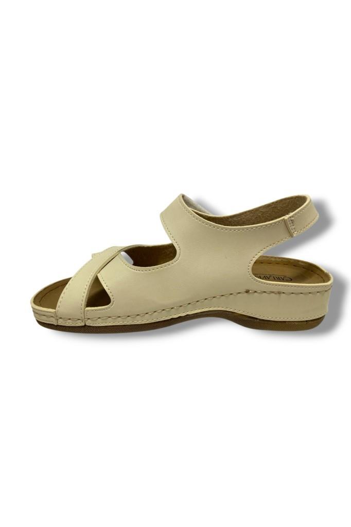 Carlaverde 5955-25 Deri Anatomik Çapraz Bant Kadın Sandalet