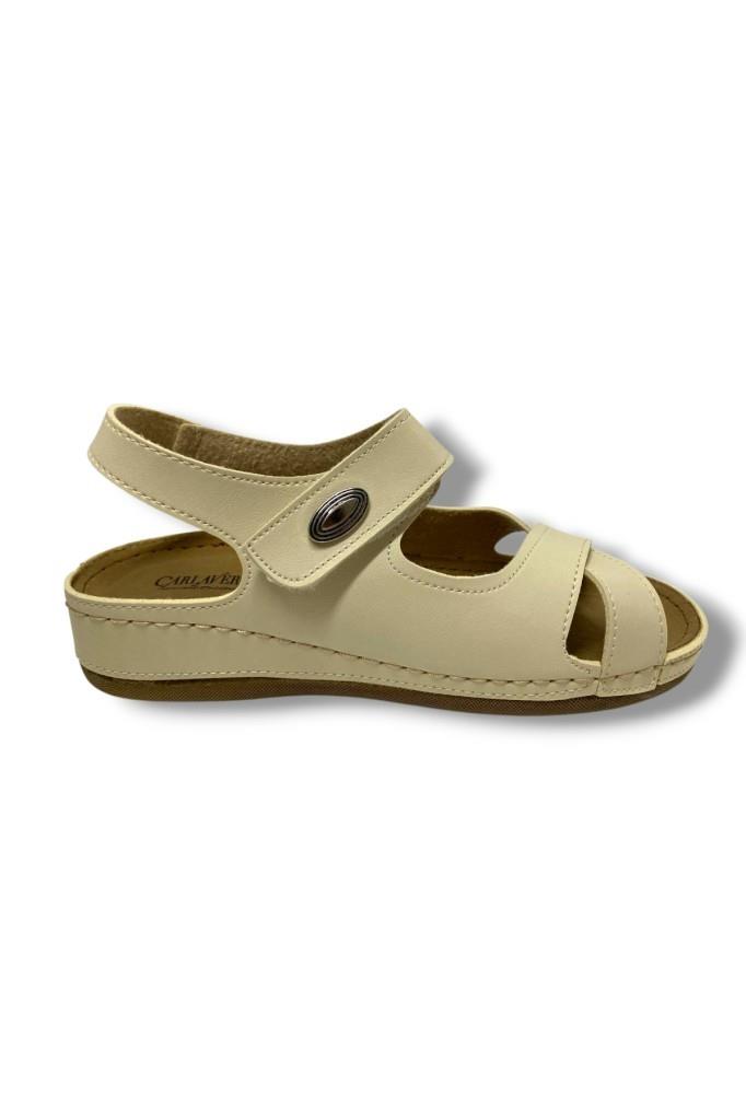 Carlaverde 5955-25 Deri Anatomik Çapraz Bant Kadın Sandalet