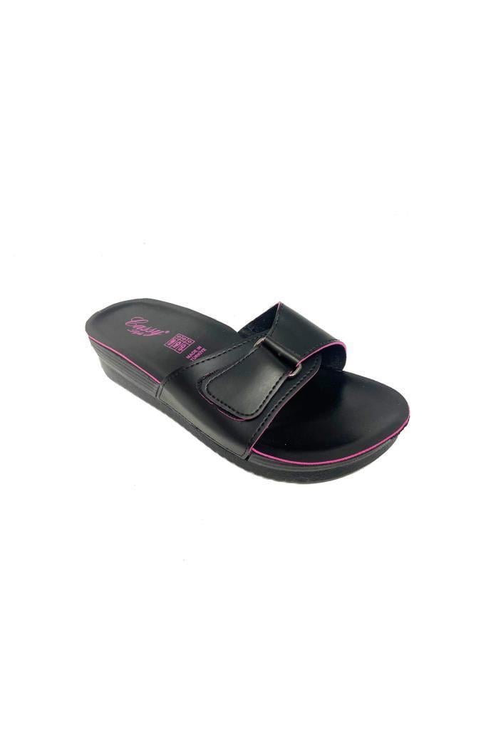 Cassy 6001-24 Trend Fashıon Kadın Terlik Siyah Pembe