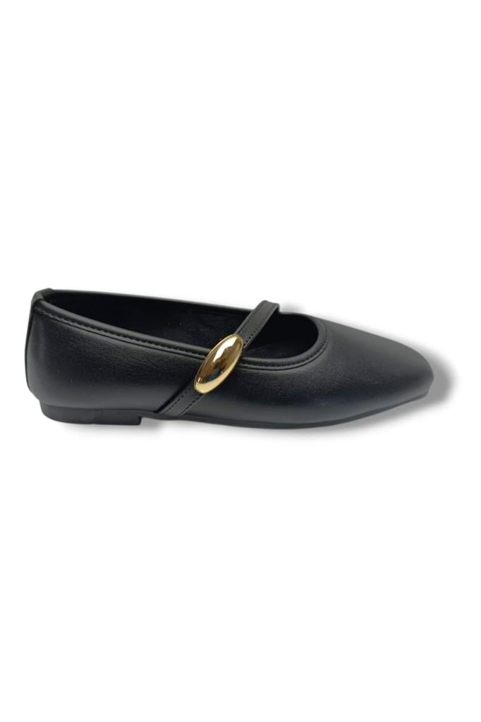 Ceylan Shoes 123-26 Cilt Deri Tokalı Tek Bantlı Anatomik Kadın Babet