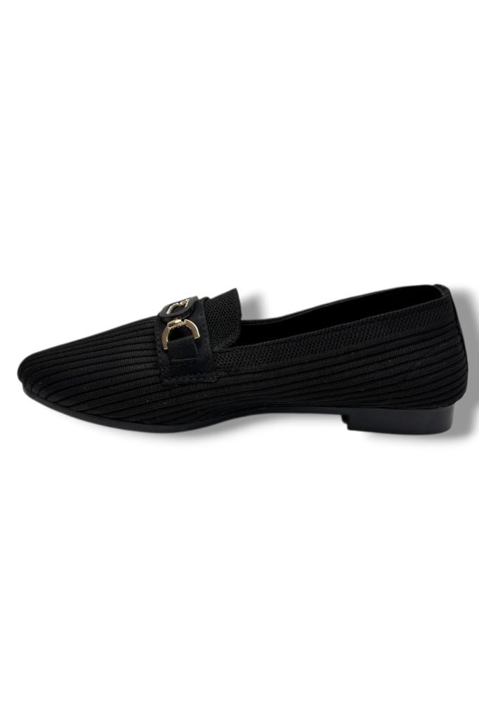 Ceylan Shoes 160-26 Triko Taşlı Toka Anatomik Kadın Babet
