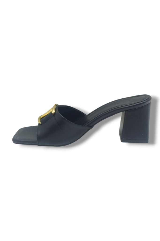 Ceylan Shoes 225-26 Cilt V Tokalı Kalın Topuk Kadın Terlik