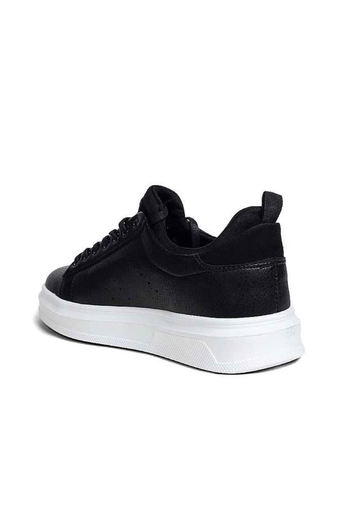 Conteyner 179-25 Deri Anatomik Casual Erkek Ayakkabı Siyah Beyaz